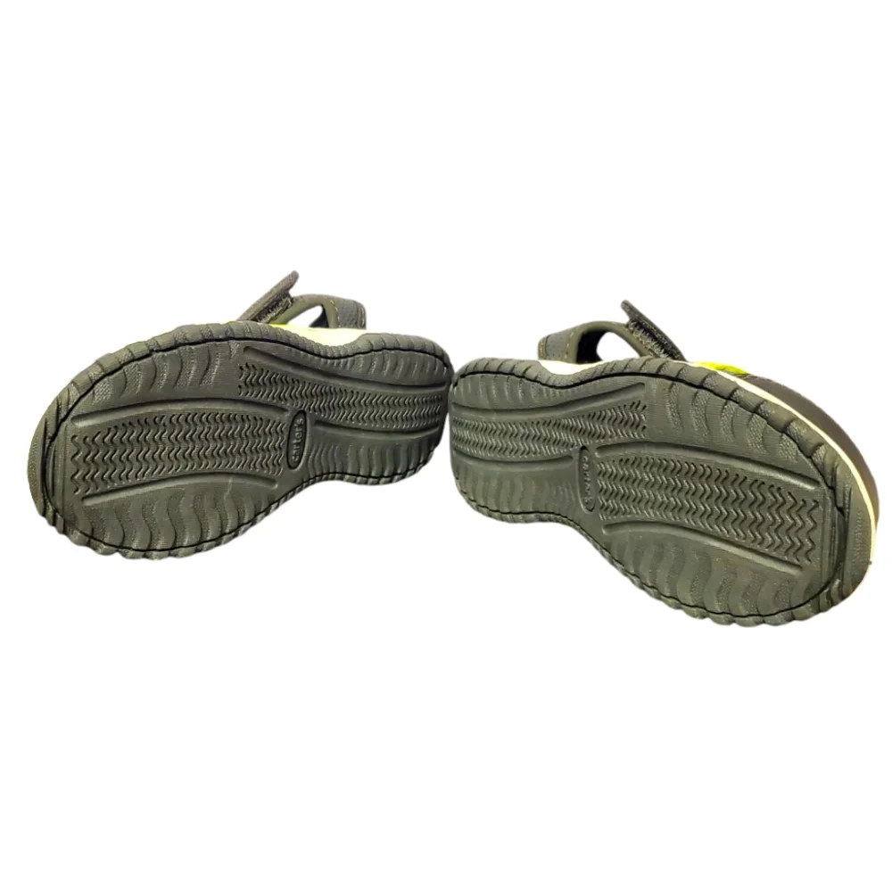 Carter's Toddler Athletic Sneakers Size 8 Gray & Lime Hook Loop NWOT